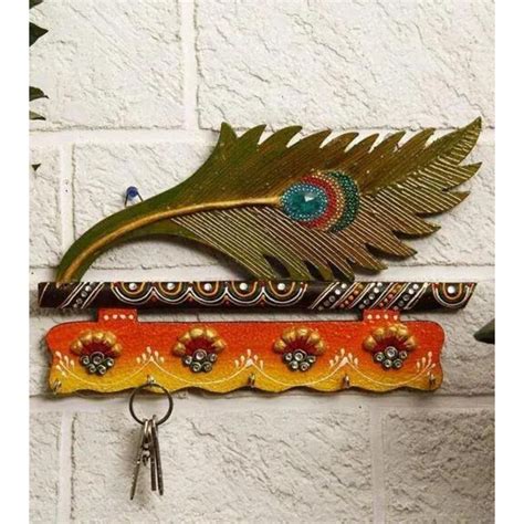 Wooden Peacock Pankh Design Key Holder Kharido Online Store