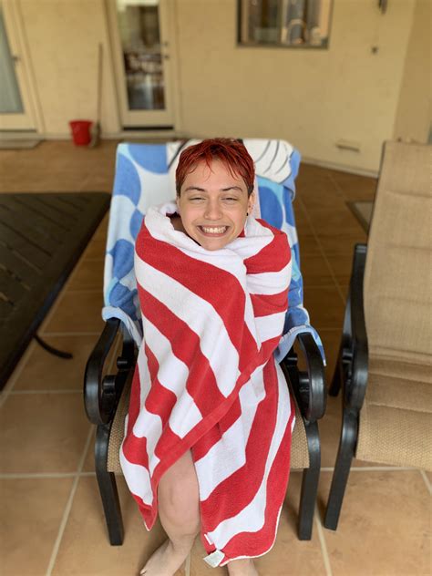 I had just finished running around naked in the rain when my fiancée took this picture of me r