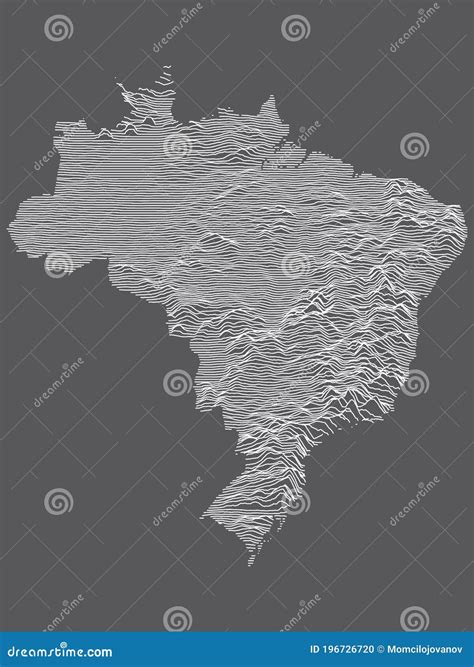 Contour Relief Map Of Brazil Stock Vector Illustration Of Cearaiexcl