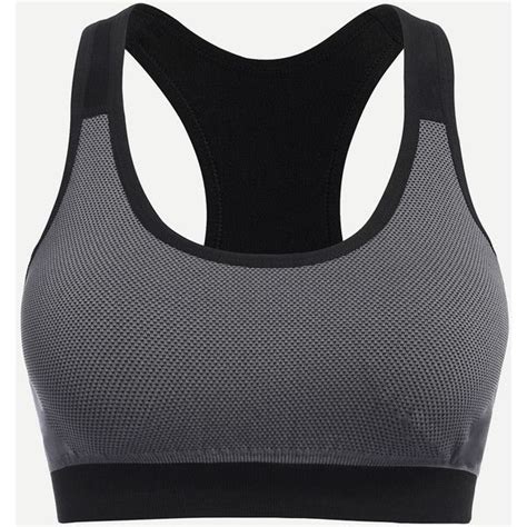 SheIn Sheinside Racerback Colorblock Sports Bra 8 15 Liked On