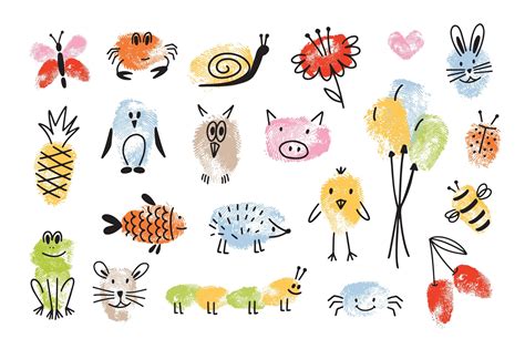 fingerprints art  animal illustration  good studio finger
