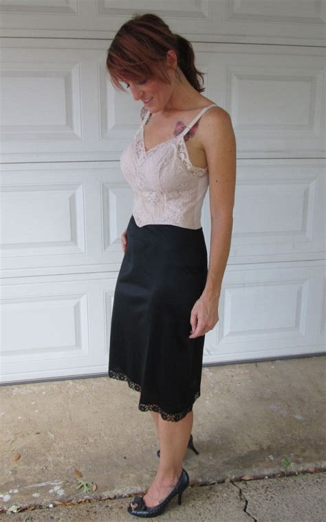 Half Slip Slip On Vintage Slips White Slip Satin Slip Slit Skirt Pretty Lingerie