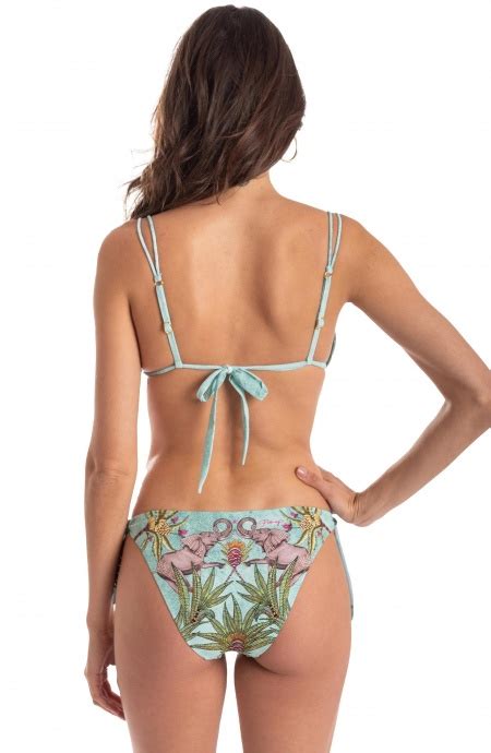 Triangle Bikini Safari Print Size S Brief Flakes Medium Coverage Color Light Blue