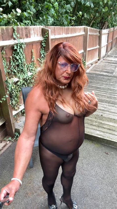 Sexy Crossdresser Kellycd In Black Catsuit And Heels Nude Pics