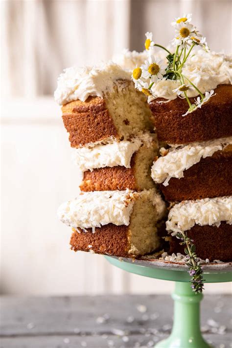 Lemon Coconut Naked Cake With Whipped Vanilla Buttercream Half Baked Harvest
