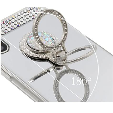 Ring Stand Case For Iphone 8 Luxury Rhinestone Diamond Shiny Tpu Mirror Cover For Iphone 5 5s Se