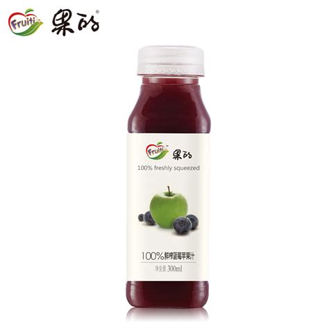 Fruiti果的 100鲜榨蓝莓苹果汁 300ml 纯鲜榨果汁 0添加fruiti果的旗舰店