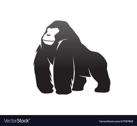 Creative Black Gorilla Silhouette Design Vector Image