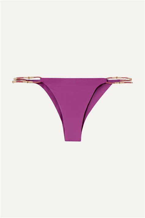 Vix Laura Embellished Bikini Briefs In Purple Modesens