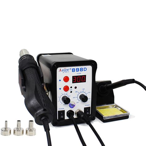 In Lcd Temperature Adjustable Hot Air Soldering Station Hot Air Gun Welding Repair Tool D
