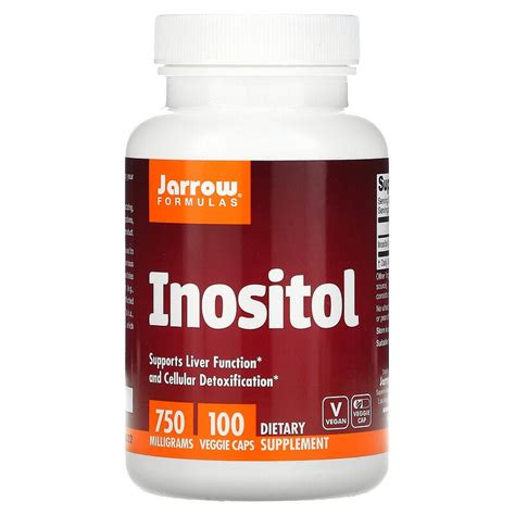 Inositol (инозитол) 750 мг 100 вегетарианских капсул (Jarrow Formulas ...