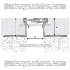 Perfil para junta de dilatación estructural industraial de aluminio