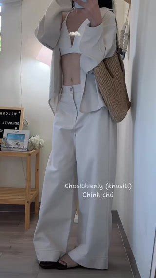 Khosithienly SET MÓN NUDE ÁO SƠ MI NUDE OVERSIZE ÁO CROP BRA DÂY QUẦN SUÔNG Shopee