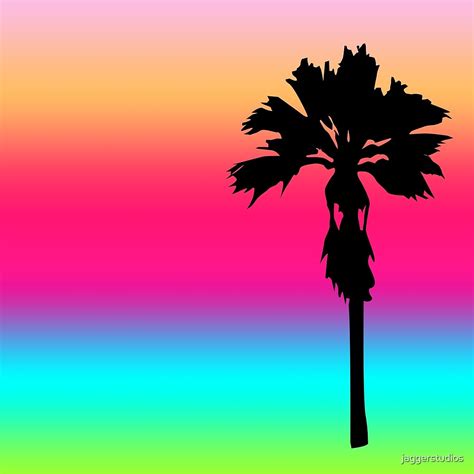 Tropical Sunset With Palm Tree Silhouette By Jaggerstudios Redbubble