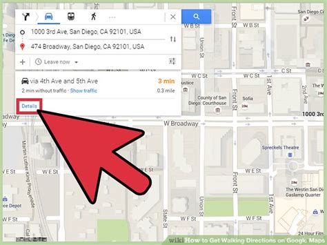 walking directions  google maps  steps