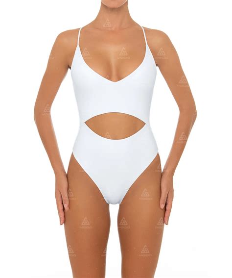 OPS Double Halter Sexy Backless Cross Halter One Piece Bikini Mgoobeachwear