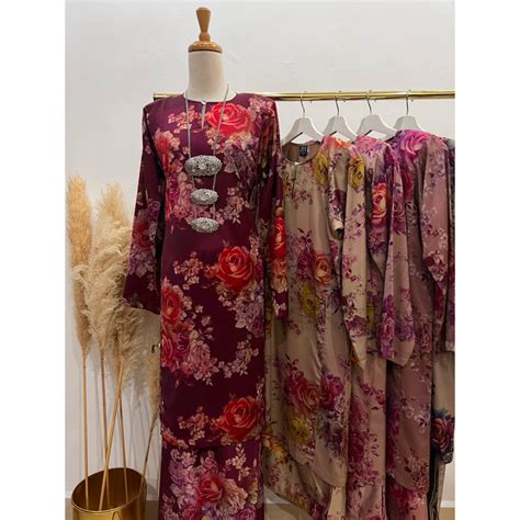 Hot Selling Kurung Johor Italian Silk Washable Edition Baju Kurung Pesak Biasa Baju Kurung