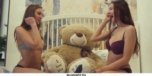 Lesbians And A Teddy Bear Has A Strapon Hot Sex Tnaflix