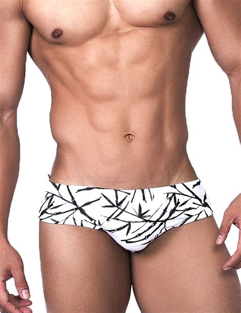 Mizok Mens Briefs Swimsuit Sexy Low Rise Bikini Swimming Trunks Hot Print Bamboo S Walmart
