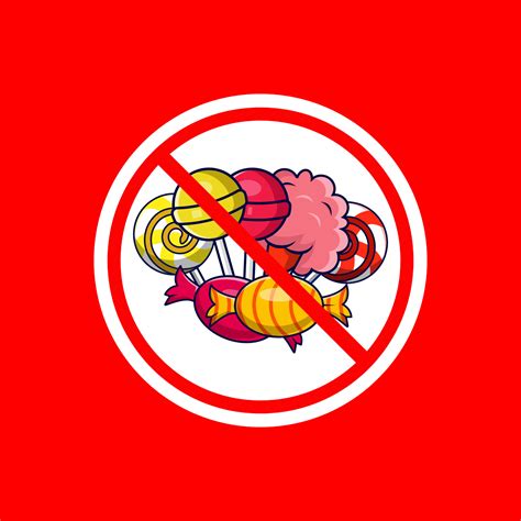 senal de prohibicion  comer dulces  vector en vecteezy