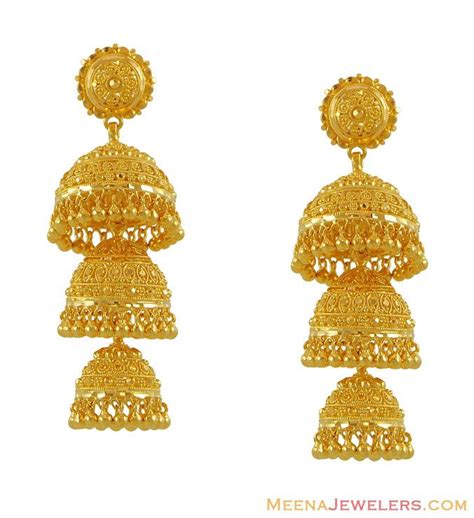 Pin by Sukhada Prasad on Jhumkas... | Gold jhumka earrings, 22k gold ...