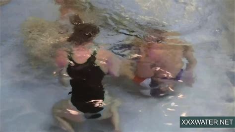 Hot Chicks With A Guy In The Pool