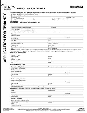 Fillable Online Tenant Application Form Eagle Software Fax Email