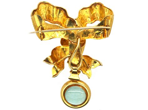 Victorian 15ct Gold Bow Brooch With Locket 874m The Antique Jewellery Company