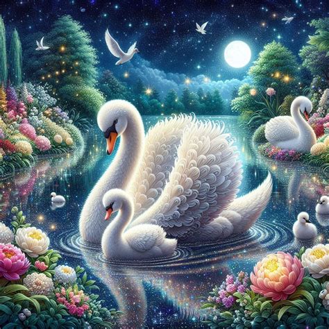 Онлайн пазл «Лебеди»