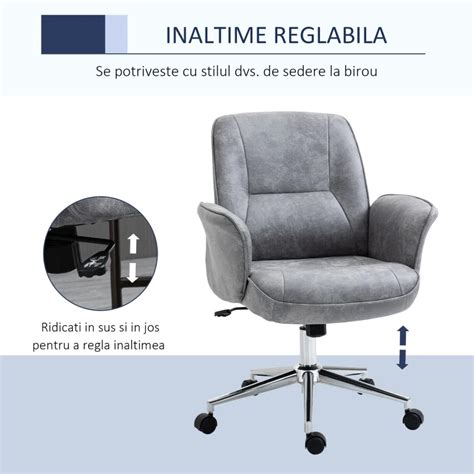 Scaun De Birou Ergonomic Vinsetto Reglabil Spuma Plastic Metal