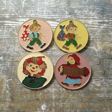 Vintage Cartoon Characters Pins Fairy Tale Pin Cart Gem