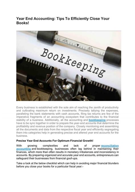 Year End Accounting