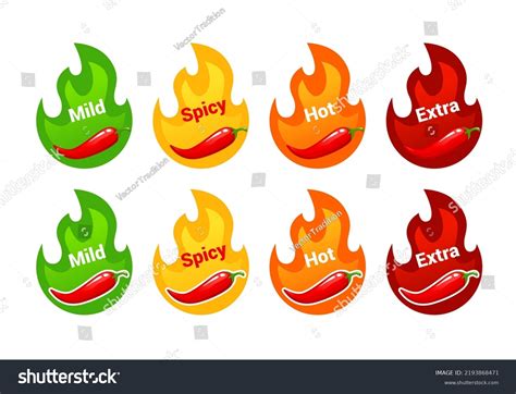 Hot Spicy Level Labels Fire Flames Stock Vector Royalty Free Shutterstock