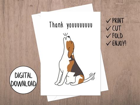 Printable Thank You Card Funny, Dog Thank You Cards, Digital Thank You ...