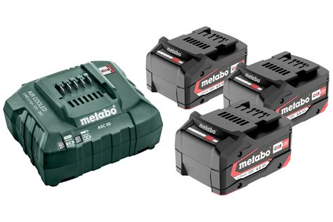 METABO Set De Base 3 X Batteries Li Power 18 V 4 0 Ah Chargeur ASC