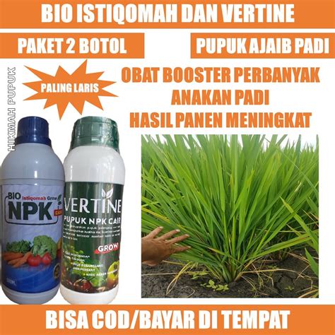 Jual Paket Hemat Botol Vertine Dan Bio Istiqomah Pelebat Anakan Padi