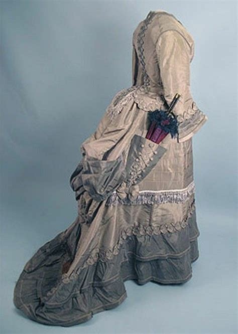 77 What is not to love about a bustle gown with a parasol pocket? 1870s ...