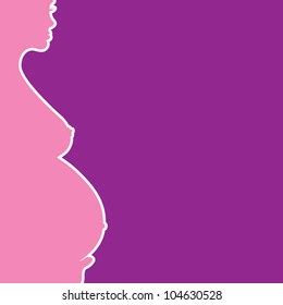 Pregnant Naked Woman Silhouette Illustration Stock Vector Royalty Free