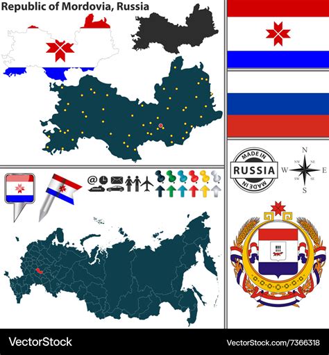 map republic mordovia royalty vector image