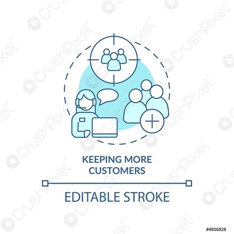 Keeping more customers turquoise concept icon - stock vector 4806828