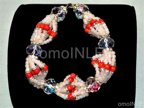 Ilde Obatala Oshagrinan Ifa Orisha Bracelet Idde Mazo Glass Beads Coral