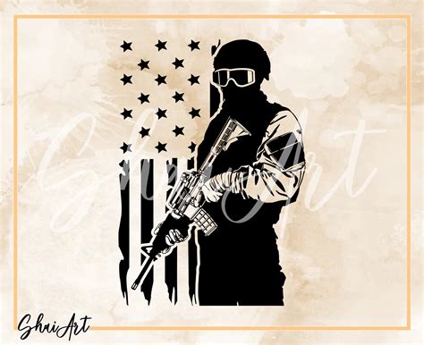 Airsoft Player Us Flag Svg Airsoft Svg Svg Png Cricut Dxf Clipart