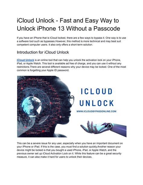 iCloud Unlock - Fast and Easy Way to Unlock iPhone 13 Without a Passcode by icloud unlock - Issuu