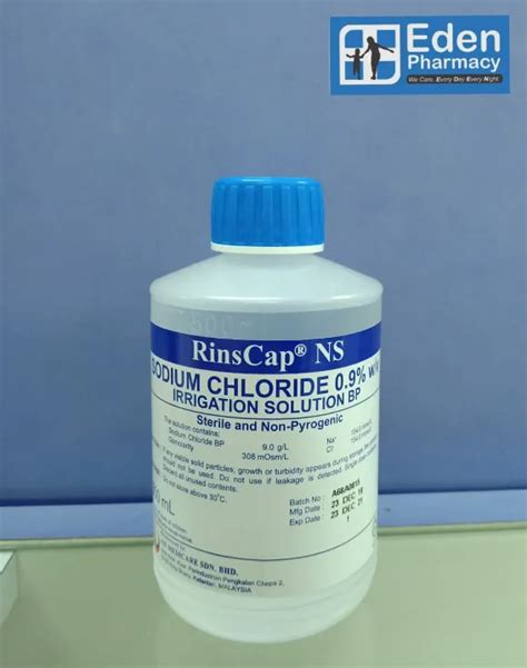 Rinscap Ns Sodium Chloride 0 9 W V Irrigation Solution Bp Normal Saline 0 9 500 Ml Lazada