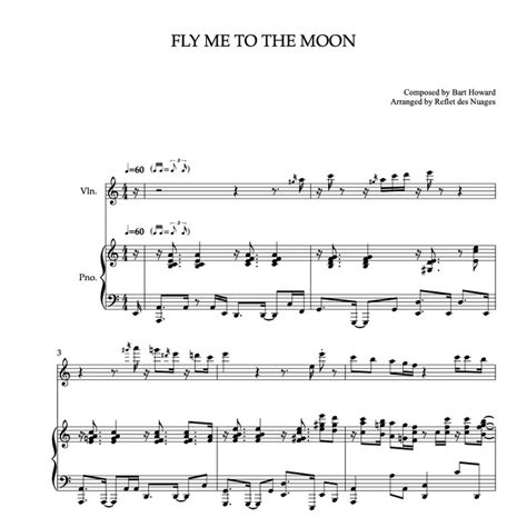 Duet Sheet Music Fly Me To The Moon Violin And Piano Chamber