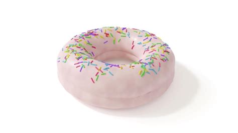 Donut Glaseado Con Crema Blanca Y Chispitas De Colores Aisladas Sobre