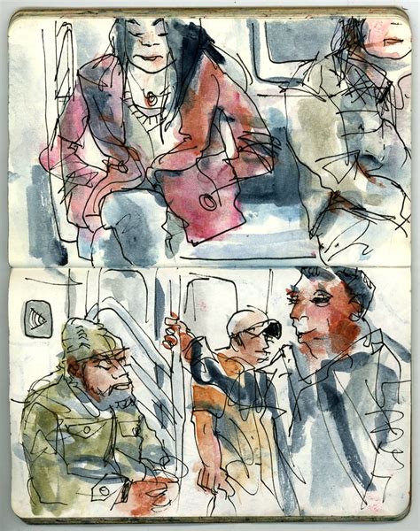 People Just Keep On Riding The Nyc Subway Urban Sketchers