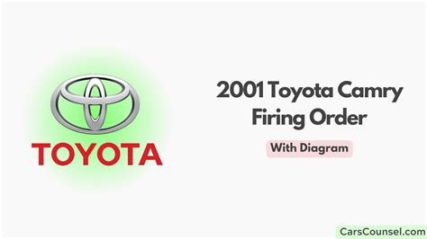 2001 Toyota Camry Firing Order With Diagram