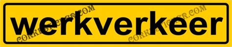 Werkverkeer 2 Stickers Nr 400 Formaat 40x8cm Geel Zwart