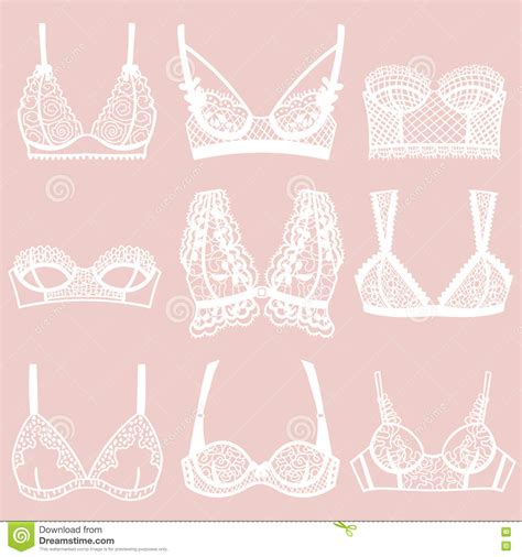 Collection Of Lingerie Bra Set Stock Vector Illustration Of Clothes Bras